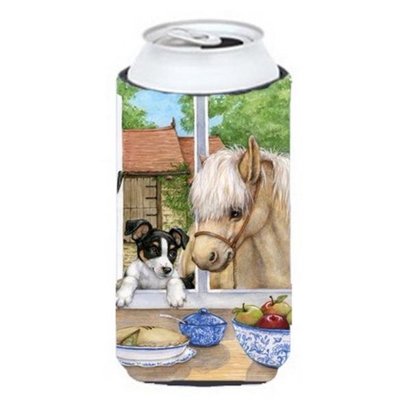 Carolines Treasures Carolines Treasures CDCO0379TBC Jack Russel Puppy & Foal Horse Tall Boy Can cooler Hugger CDCO0379TBC